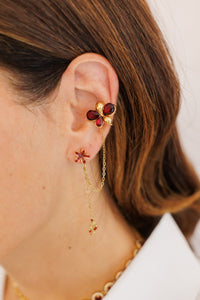 Orecchino Ear Cuff Fleur Pendant
