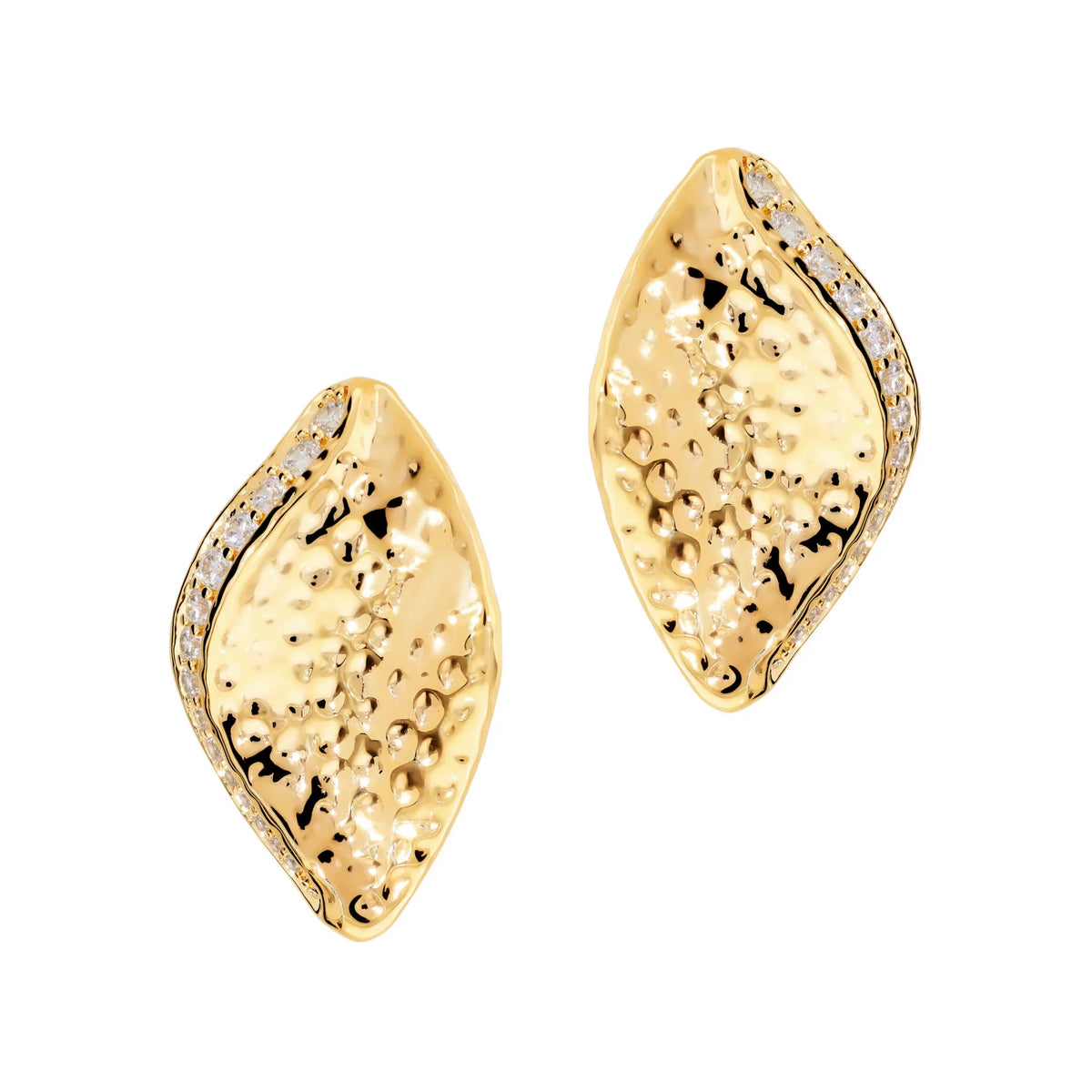 Orecchini Foglia con Pavé di Zirconi - L DI LINDA