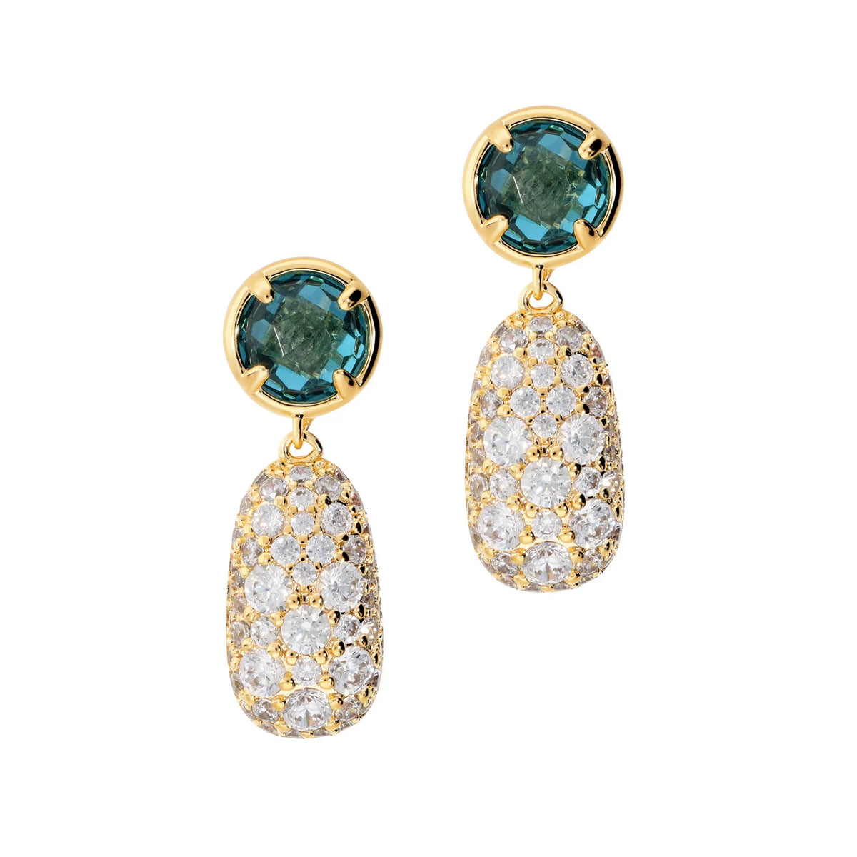 ORECCHINI: PIETRA + PAVE ZIRCONI - L DI LINDA