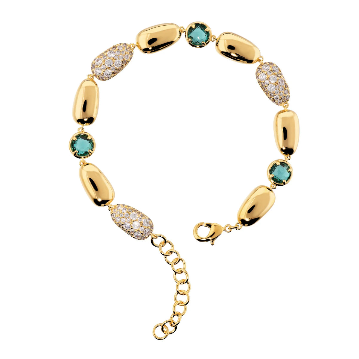 Bracciale con Pietre Rubino o Turchesi e Pavé di Zirconi - L DI LINDA