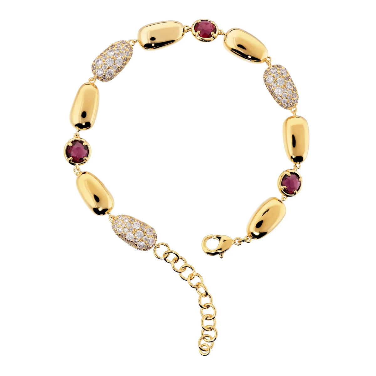 Bracciale con Pietre Rubino o Turchesi e Pavé di Zirconi - L DI LINDA