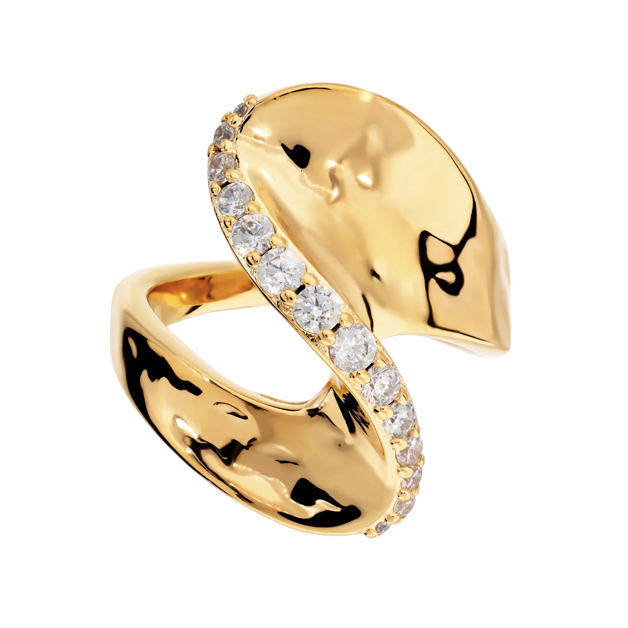 Anello con foglia a zig zag - L DI LINDA