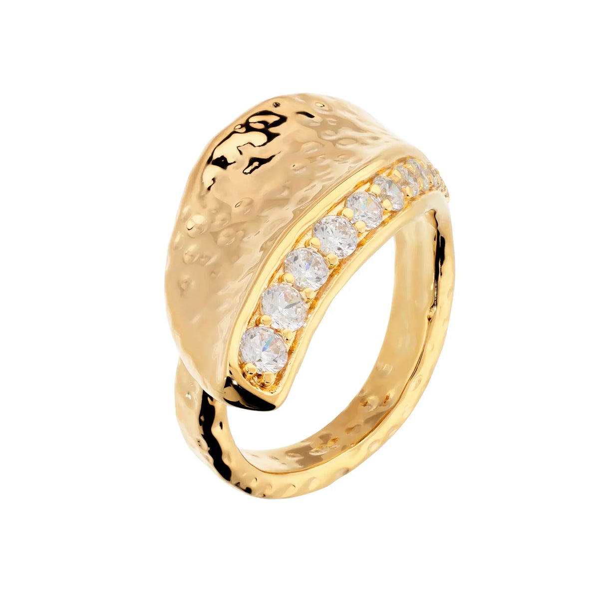 Anello con foglia e cz - L DI LINDA