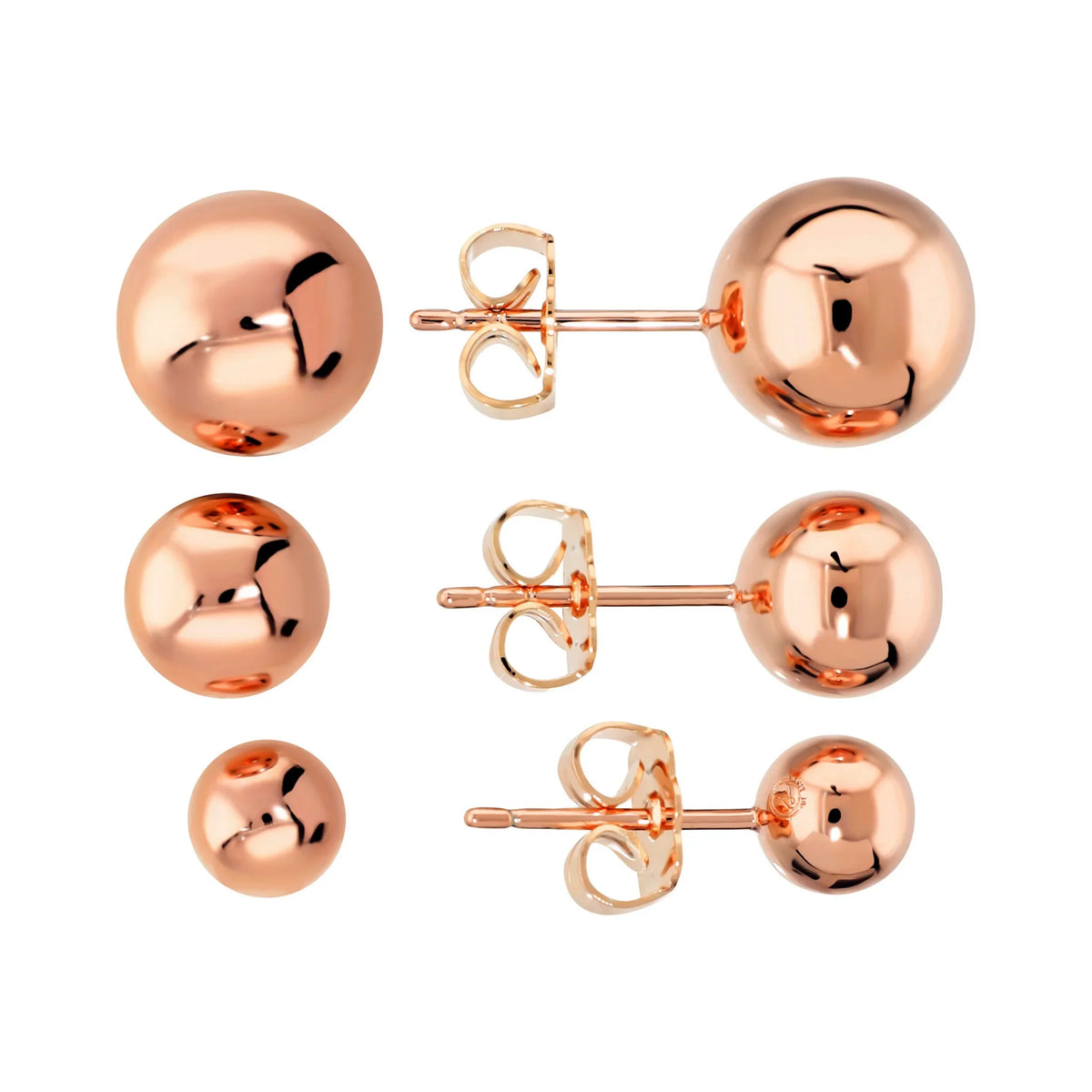 SET DI 3 ORECCHINI PALLA 6MM+8MM+10MM - L DI LINDA