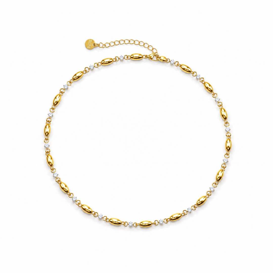 Collana brillantinata  Celeste