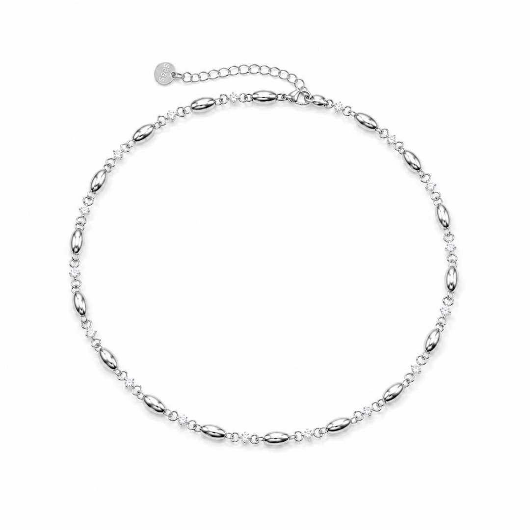 Collana brillantinata  Celeste