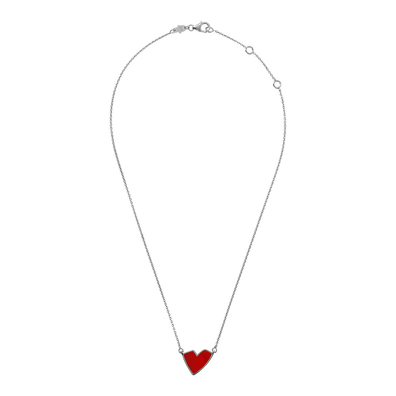 Glitter or Red Heart Necklace by Netali Nissim