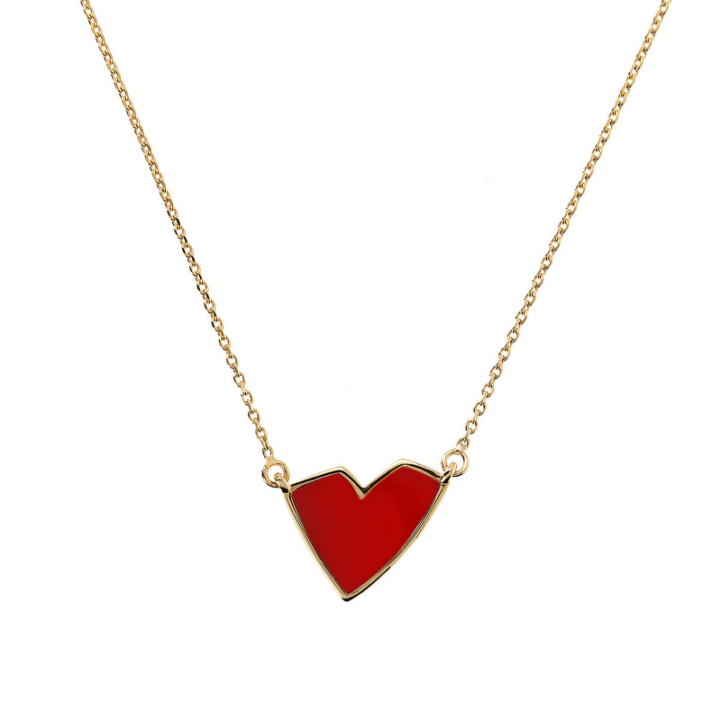 Glitter or Red Heart Necklace by Netali Nissim