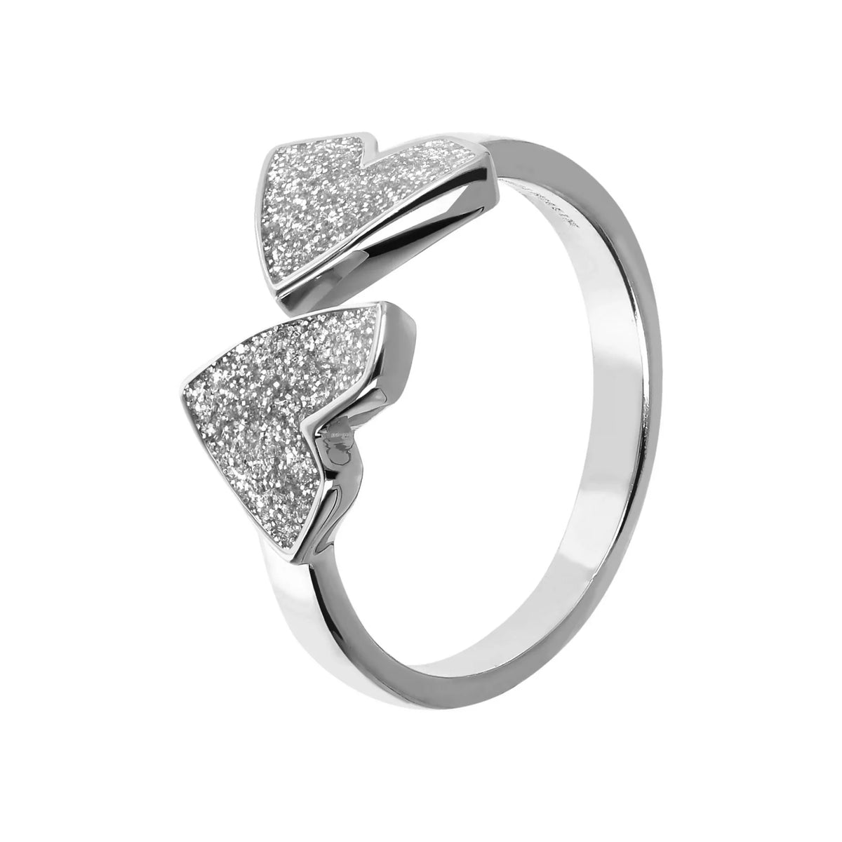 Anello Doppio Cuore con Smalto - L DI LINDA