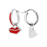 Small Hoop Earrings Hearts and Mouth by Netaly Nissim