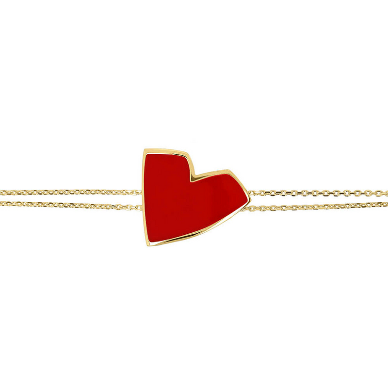 Enamel Heart Bracelet Large Size by Netali Nissim