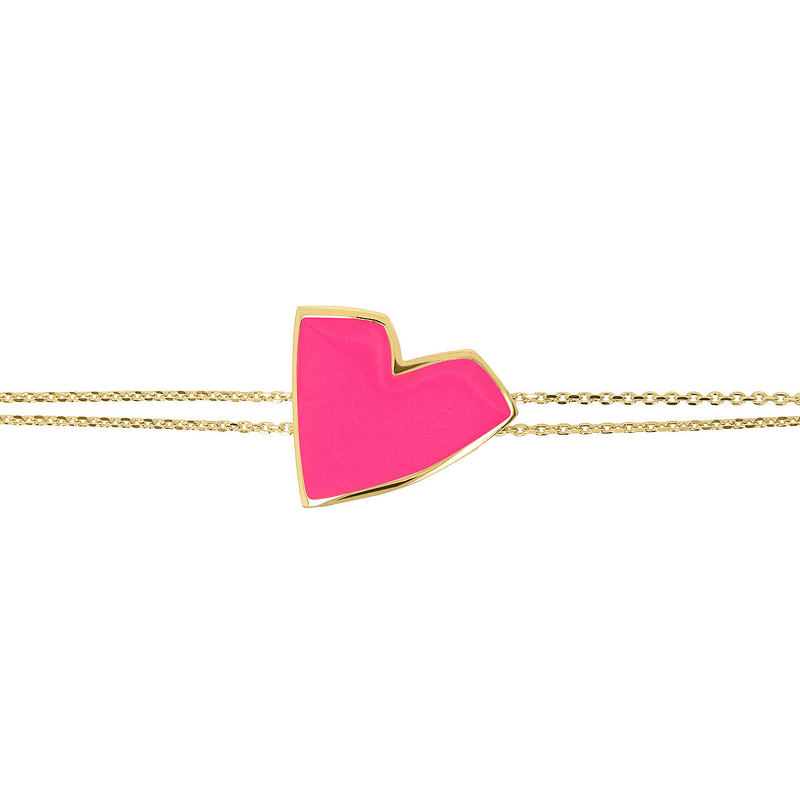 Enamel Heart Bracelet Large Size by Netali Nissim