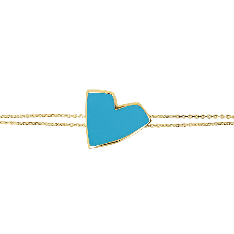 Enamel Heart Bracelet Large Size by Netali Nissim