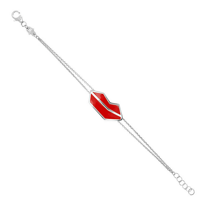 Red Mouth Bracelet Large Size by Netali Nissim