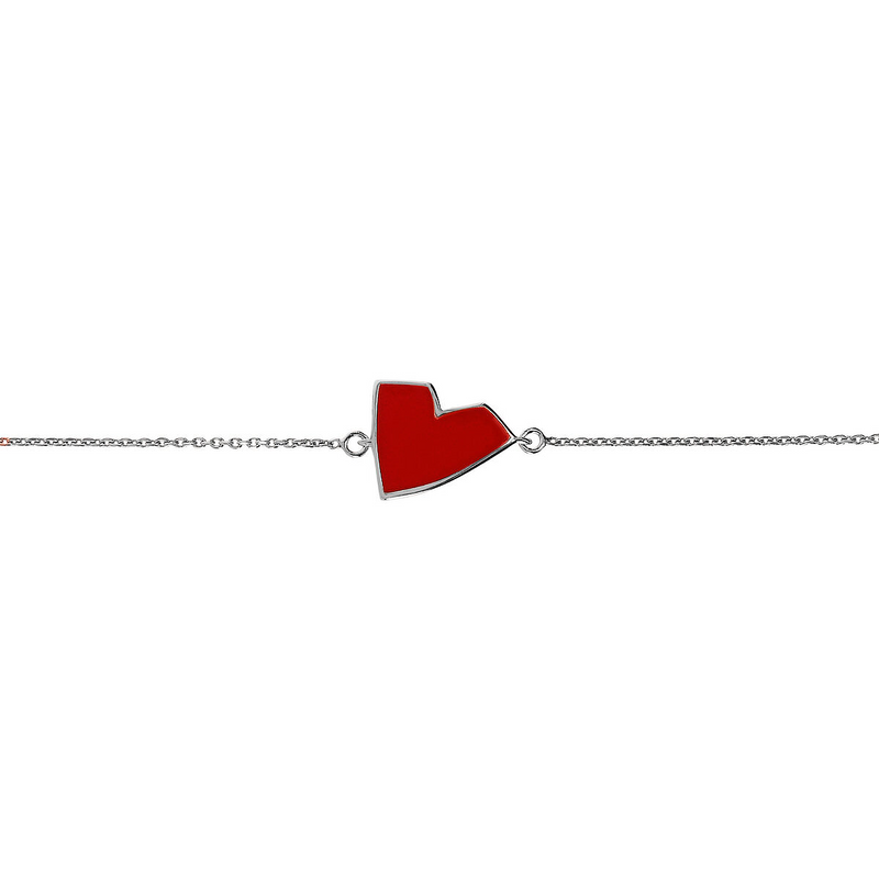 Enamel Heart Bracelet – Small Size by Netali Nissim