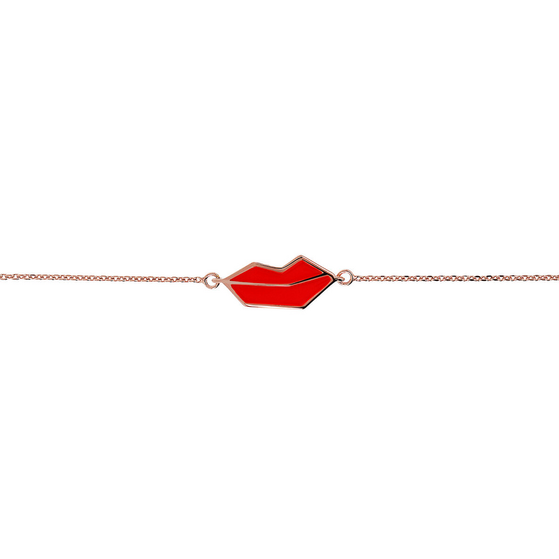 Red Mouth Bracelet Small Size by Netali Nissim
