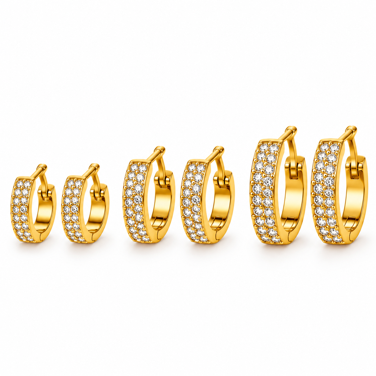 Set 6 Orecchini Crystal Hoop