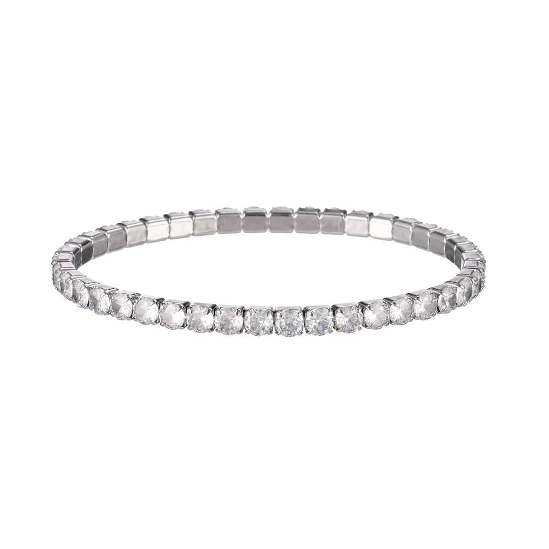 Bracciale tennis elastico pietre grandi 3 mm - L DI LINDA