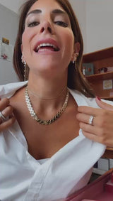 Collana a girocollo motivo esagonale