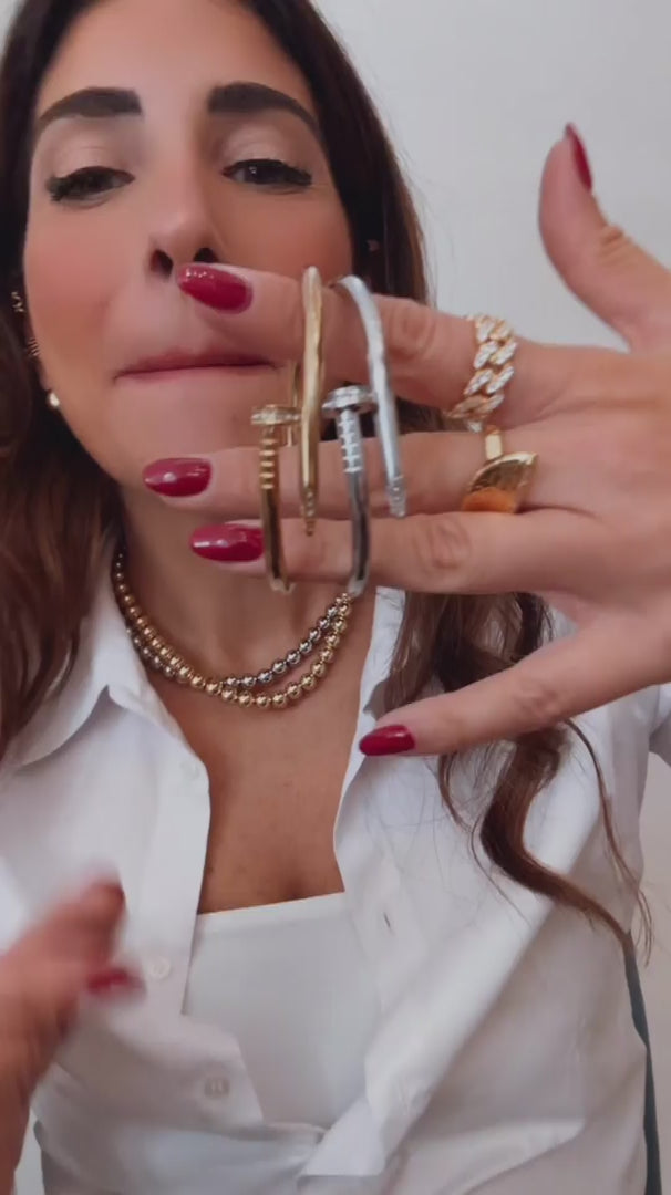 Bracciale Chiodo con Zirconi – Oro Giallo o Oro Bianco - video - L DI LINDA