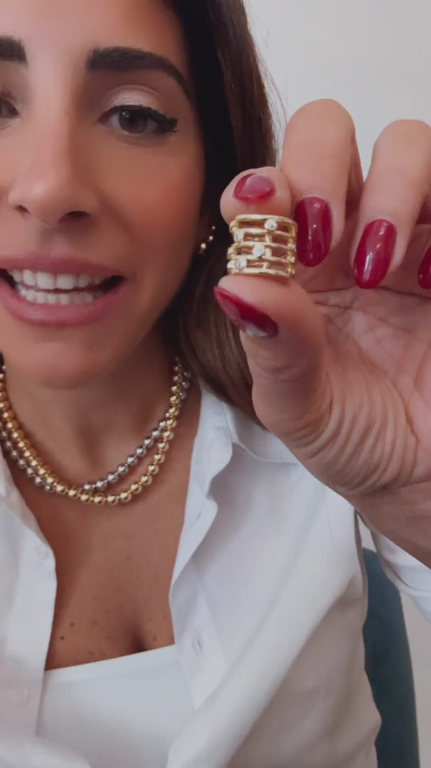 Orecchino Ear Cuff Anellini con brillantini - video - L DI LINDA