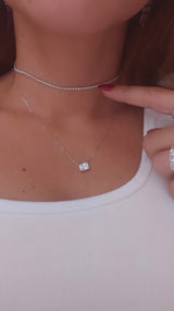 Collana con pietra Baguette rettangolare