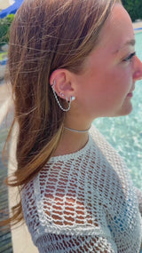 Orecchino Cerchietto + Earcuff con Zirconi e Pendenti