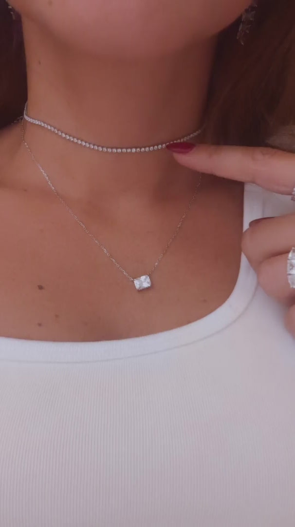 Collana con pietra Baguette rettangolare - video - L DI LINDA