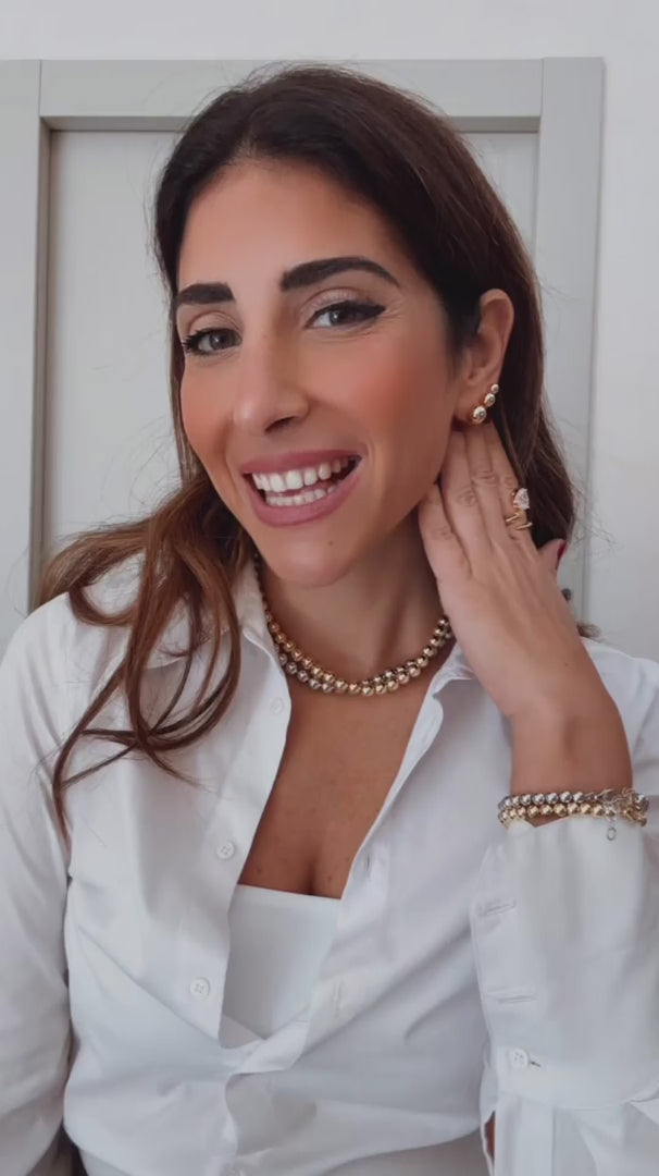 SET DI 3 ORECCHINI PALLA 6MM+8MM+10MM - video - L DI LINDA
