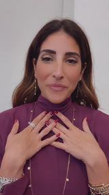 Orecchini Cuori zirconi al lobo con pendente 3 cuori