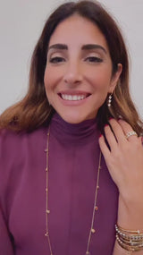 Orecchini Cerchietti con 3 Cuoricini Pendenti